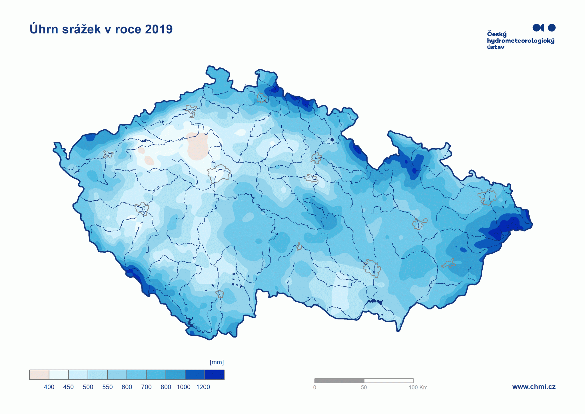 úhrn srážek v čr